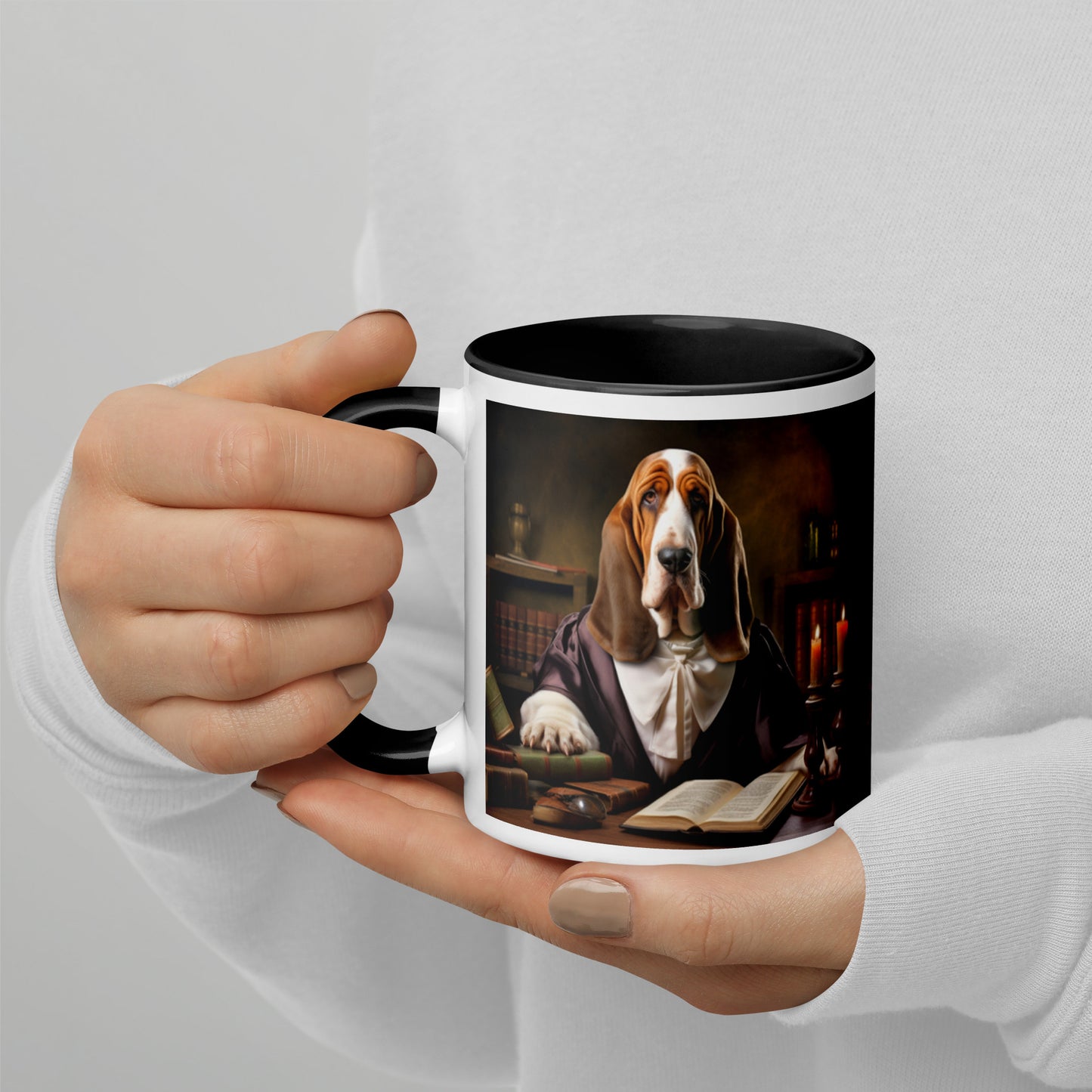 Professor Basket Basset Hound Mug