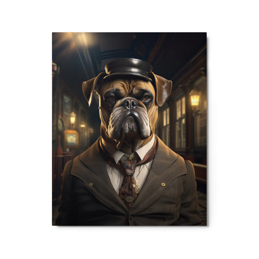 Boxer Train Conductor Metal prints