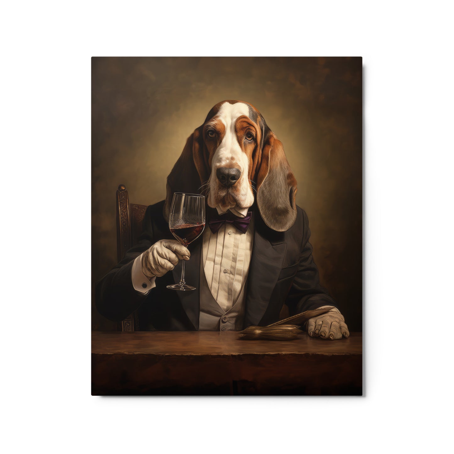 Basset Sommelier Metal print