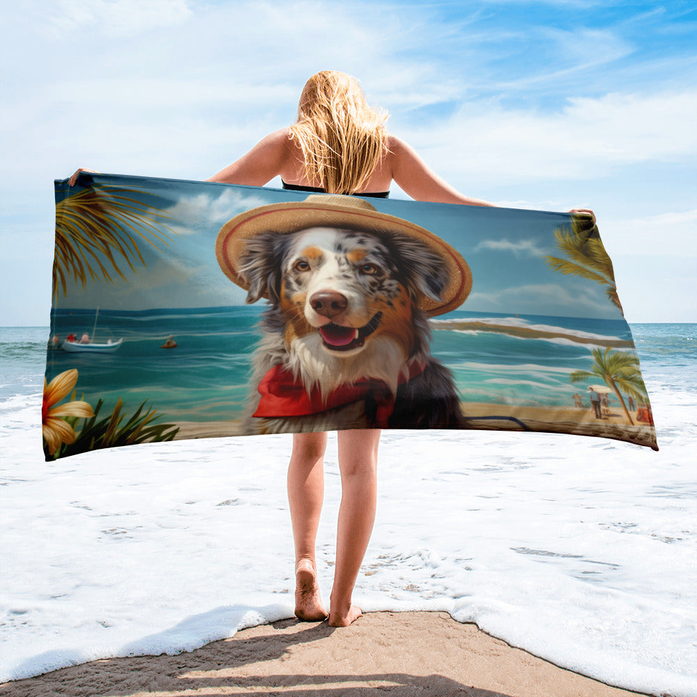 Australian Shepherd Lifeguard - Captain Shepherd Towel